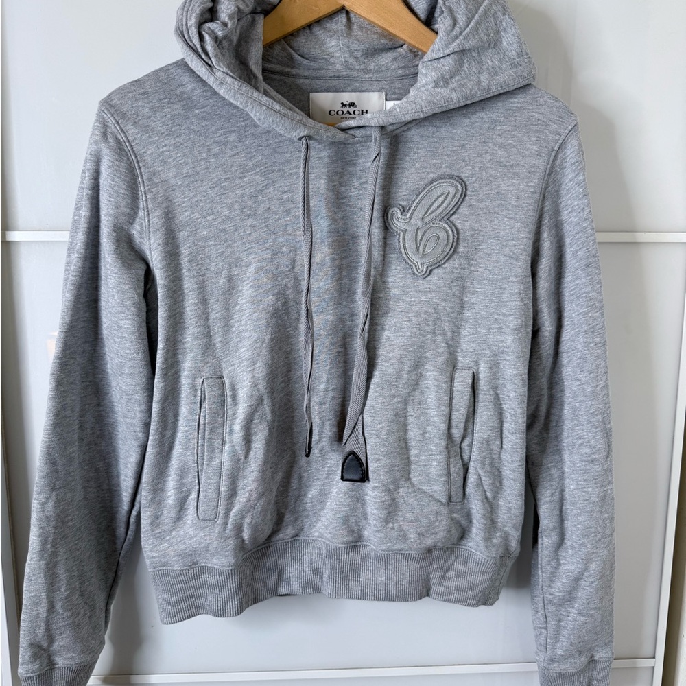 Coach Heather Gray Pullover Hoodie Size S